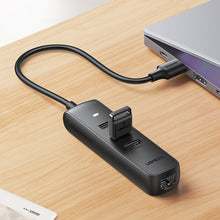 Заредете изображение във визуализатора на галерията – Ugreen adapter USB Type C - Ethernet RJ45 / 3 x USB black adapter (CM416) - TopMag
