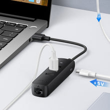 Заредете изображение във визуализатора на галерията – Ugreen adapter USB Type C - Ethernet RJ45 / 3 x USB black adapter (CM416) - TopMag
