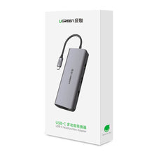 Заредете изображение във визуализатора на галерията – Ugreen 9in1 multifunctional HUB USB 3.2 Gen. 1 HDMI (4K @ 60Hz) VGA (Full HD @ 60Hz) Ethernet TF / SD PD card reader 100W USB Type C PD gray (CM179) - TopMag
