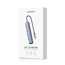 Заредете изображение във визуализатора на галерията – Ugreen adapter USB Type C - HDMI / 4 x USB gray (CM417) - TopMag

