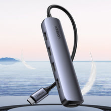 Заредете изображение във визуализатора на галерията – Ugreen adapter USB Type C - HDMI / 4 x USB gray (CM417) - TopMag
