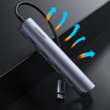 Заредете изображение във визуализатора на галерията – Ugreen adapter USB Type C - HDMI / 4 x USB gray (CM417) - TopMag
