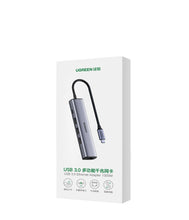 Заредете изображение във визуализатора на галерията – Ugreen multifunctional adapter HUB USB Type C - 3 x USB / Ethernet RJ-45 / USB Type C PD gray (CM475) - TopMag
