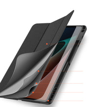 Заредете изображение във визуализатора на галерията – DUX DUCIS Domo Tablet Cover with Multi-angle Stand and Smart Sleep Function for Xiaomi Mi Pad 5 Pro / Mi Pad 5 black - TopMag
