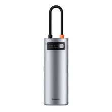 Заредете изображение във визуализатора на галерията – Baseus Metal Gleam Series multifunctional HUB USB 7in1 Type C HDMI TF PD card reader gray (WKWG020113) - TopMag
