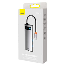 Заредете изображение във визуализатора на галерията – Baseus Metal Gleam Series multifunctional HUB USB 7in1 Type C HDMI TF PD card reader gray (WKWG020113) - TopMag
