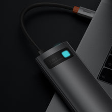 Заредете изображение във визуализатора на галерията – Baseus Metal Gleam Series multifunctional HUB USB 7in1 Type C HDMI TF PD card reader gray (WKWG020113) - TopMag

