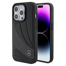 Заредете изображение във визуализатора на галерията – Mercedes Leather Wave Pattern case for iPhone 15 Pro - black
