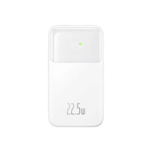 Заредете изображение във визуализатора на галерията – Baseus Comet Series powerbank with display 10000mAh 22.5W - white + USB-A - USB-C 0.3m cable - white
