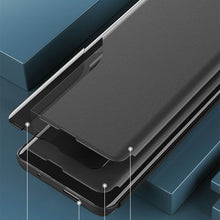 Заредете изображение във визуализатора на галерията – Eco Leather View Case cover for Samsung Galaxy A54 5G with a flip stand black

