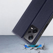 Заредете изображение във визуализатора на галерията – Dux Ducis Skin X2 case for Xiaomi Redmi Note 12 Pro+ flip cover wallet stand blue
