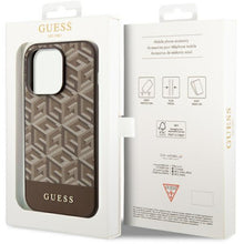 Заредете изображение във визуализатора на галерията – Guess GUHMP14LHGCFSEW iPhone 14 Pro 6.1" brown/brown hard case GCube Stripes MagSafe
