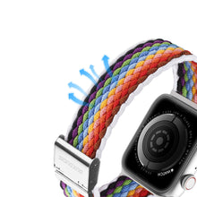 Заредете изображение във визуализатора на галерията – Dux Ducis Strap (Mixture II Version) strap for Apple Watch SE, 8, 7, 6, 5, 4, 3, 2, 1 (41, 40, 38 mm) braided band bracelet pale stripes
