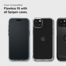 Заредете изображение във визуализатора на галерията – TEMPERED GLASS Spigen ALM GLASS FC 2-PACK IPHONE 15 PLUS BLACK
