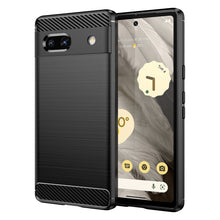 Заредете изображение във визуализатора на галерията – Carbon Case for Google Pixel 7a flexible silicone carbon cover black
