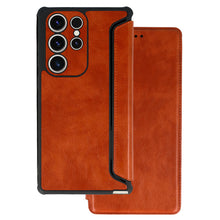 Заредете изображение във визуализатора на галерията – Razor Leather Book Case for Samsung Galaxy S23 Ultra brown
