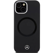 Заредете изображение във визуализатора на галерията – Mercedes Silicone Bicolor MagSafe case for iPhone 15 - black
