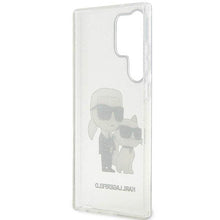 Заредете изображение във визуализатора на галерията – Karl Lagerfeld KLHCS23LHNKCTGT S23 Ultra S918 transparent hardcase Gliter Karl&amp;Choupette
