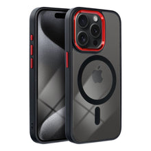 Заредете изображение във визуализатора на галерията – Color Edge Mag Cover case compatible with MagSafe for IPHONE 15 PRO black red
