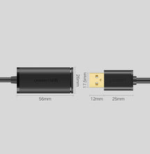Заредете изображение във визуализатора на галерията – Ugreen active extension cable USB-A (male) - USB-A (female) USB 2.0 480Mb/s 20m black (US121)

