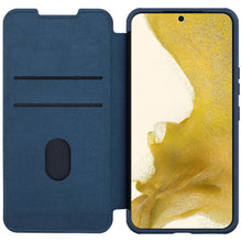 Заредете изображение във визуализатора на галерията – Nillkin Qin Cloth Pro Case for Samsung Galaxy S23+ Flip Cover Camera Cover blue
