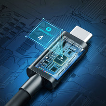Заредете изображение във визуализатора на галерията – Choetech cable USB-C - USB-C Thunderbolt 4 0.8m black (A3010)
