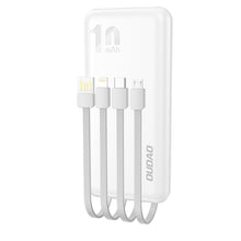 Заредете изображение във визуализатора на галерията – Dudao K6Pro Universal 10000mAh Power Bank with USB Cable, USB Type C, Lightning white (K6Pro-white) - TopMag
