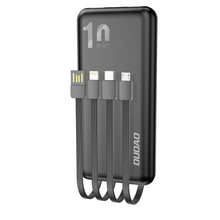 Заредете изображение във визуализатора на галерията – Dudao K6Pro Universal 10000mAh Power Bank with USB Cable, USB Type C, Lightning Black (K6Pro-black) - TopMag
