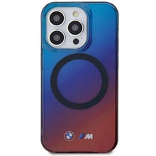 Заредете изображение във визуализатора на галерията – BMW M Gradient MagSafe case for iPhone 15 Pro Max - red and blue
