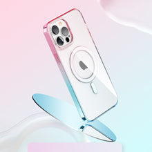 Заредете изображение във визуализатора на галерията – Kingxbar PQY Gradient Series Magnetic Case for iPhone 13 Pro Cover Violet Blue Cover (MagSafe Compatible) - TopMag
