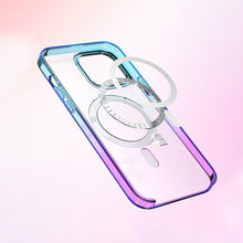 Заредете изображение във визуализатора на галерията – Kingxbar PQY Gradient Series Magnetic Case for iPhone 13 Pro Cover Blue / Pink Cover (MagSafe Compatible) - TopMag
