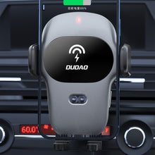Заредете изображение във визуализатора на галерията – Dudao car holder with built-in Qi wireless charger 15W gray (F20xs) - TopMag
