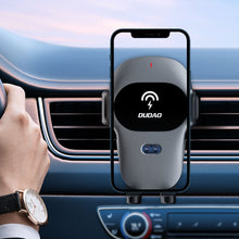Заредете изображение във визуализатора на галерията – Dudao car holder with built-in Qi wireless charger 15W gray (F20xs) - TopMag
