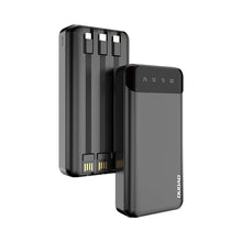 Заредете изображение във визуализатора на галерията – Dudao capacious powerbank with 3 built-in cables 20000mAh USB Type C + micro USB + Lightning black (Dudao K6Pro +) - TopMag
