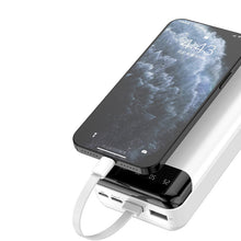 Заредете изображение във визуализатора на галерията – Dudao capacious powerbank with 3 built-in cables 20000mAh USB Type C + micro USB + Lightning black (Dudao K6Pro +) - TopMag
