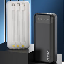 Заредете изображение във визуализатора на галерията – Dudao capacious powerbank with 3 built-in cables 20000mAh USB Type C + micro USB + Lightning white (Dudao K6Pro +) - TopMag

