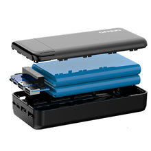 Заредете изображение във визуализатора на галерията – Dudao capacious powerbank with 3 built-in cables 20000mAh USB Type C + micro USB + Lightning white (Dudao K6Pro +) - TopMag
