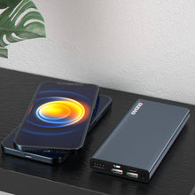Заредете изображение във визуализатора на галерията – Dudao metal power bank with LED indicator 10000mAh silver (K5Pro) - TopMag
