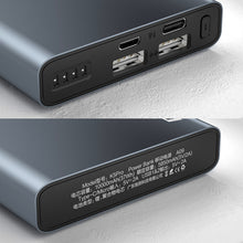 Заредете изображение във визуализатора на галерията – Dudao metal power bank with LED indicator 10000mAh silver (K5Pro) - TopMag
