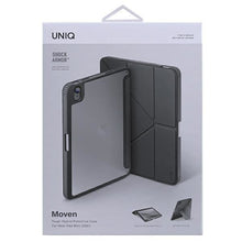 Заредете изображение във визуализатора на галерията – UNIQ etui Moven iPad Mini (2021) Antimicrobial szary/charcoal grey - TopMag
