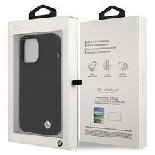Заредете изображение във визуализатора на галерията – Etui BMW BMHCP13LSILBK iPhone 13 Pro / 13 6,1" czarny/black hardcase Silicone Signature - TopMag
