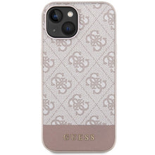Заредете изображение във визуализатора на галерията – Original Case GUESS 4G Stripe Collection hardcase GUHCP15SG4GLPI for Iphone 13/14/15 pink
