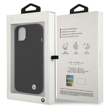 Заредете изображение във визуализатора на галерията – Etui BMW BMHCP13SSILBK iPhone 13 mini 5,4" czarny/black hardcase Silicone Signature - TopMag
