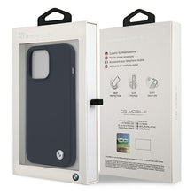 Заредете изображение във визуализатора на галерията – Etui BMW BMHCP13XSILNA iPhone 13 Pro Max 6,7" granatowy/navy hardcase Silicone Signature - TopMag
