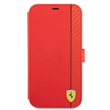 Заредете изображение във визуализатора на галерията – Ferrari FESAXFLBKP13LRE iPhone 13 Pro / 13 6,1" czerwony/red book On Track Carbon Stripe - TopMag
