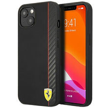 Заредете изображение във визуализатора на галерията – Ferrari FESAXHCP13SBK iPhone 13 mini 5,4" czarny/black hardcase On Track Carbon Stripe - TopMag
