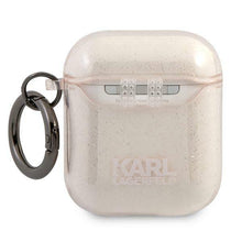 Заредете изображение във визуализатора на галерията – Karl Lagerfeld KLA2UKHGD AirPods cover złoty/gold Glitter Karl`s Head - TopMag

