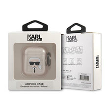 Заредете изображение във визуализатора на галерията – Karl Lagerfeld KLA2UKHGD AirPods cover złoty/gold Glitter Karl`s Head - TopMag
