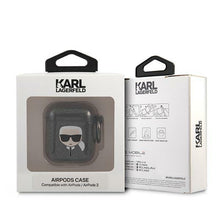 Заредете изображение във визуализатора на галерията – Karl Lagerfeld KLA2UKHGK AirPods cover czarny/black Glitter Karl`s Head - TopMag
