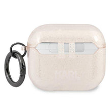 Заредете изображение във визуализатора на галерията – Karl Lagerfeld KLA3UKHGD AirPods 3 cover złoty/gold Glitter Karl`s Head - TopMag
